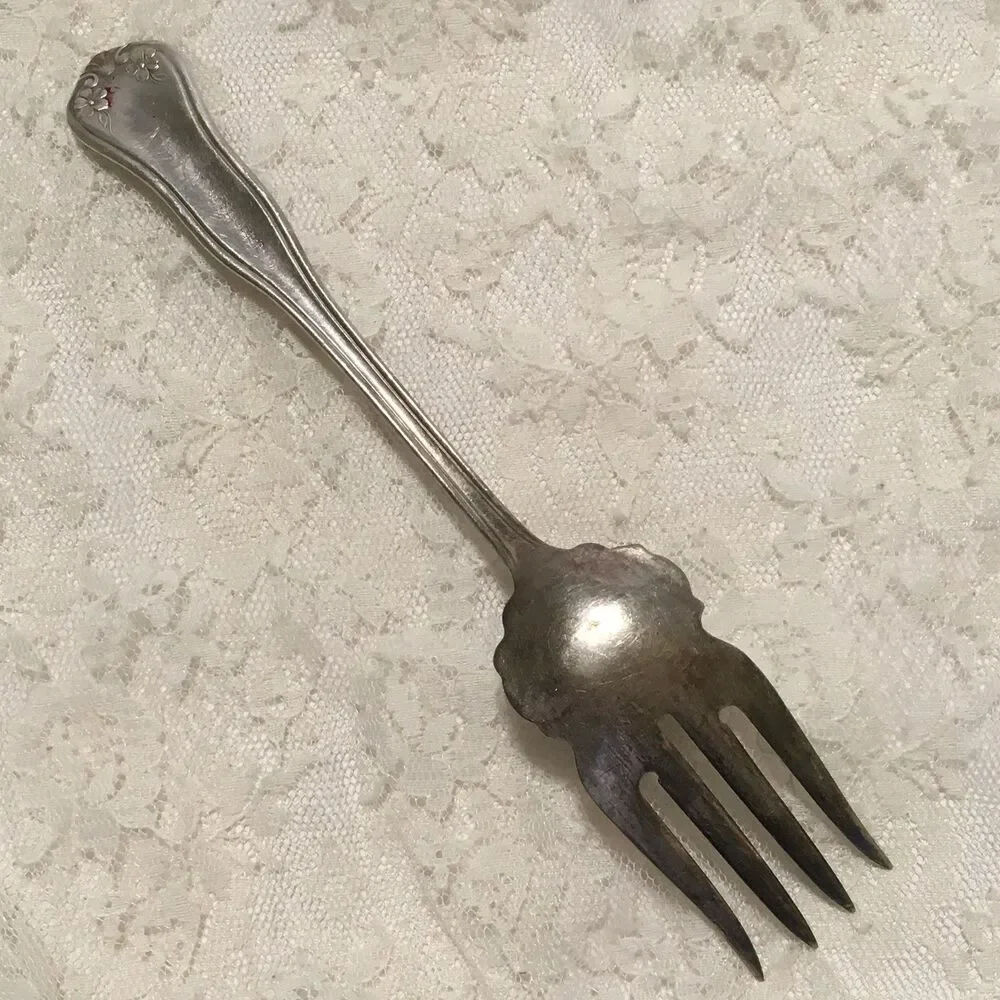 Vintage Rogers Mayflower Serving Fork Ornate Serving Fork 7.5